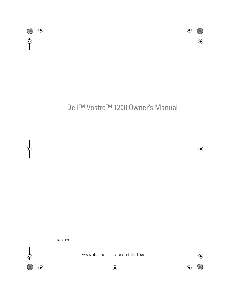 Dell Vostro 1200 (Early 2009) User Manual | 164 pages
