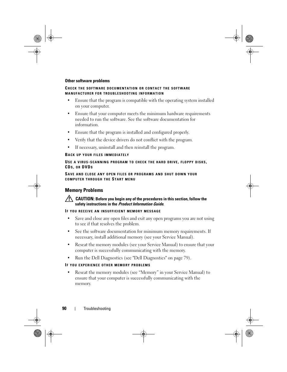 Memory problems | Dell Vostro 1200 (Early 2009) User Manual | Page 90 / 164