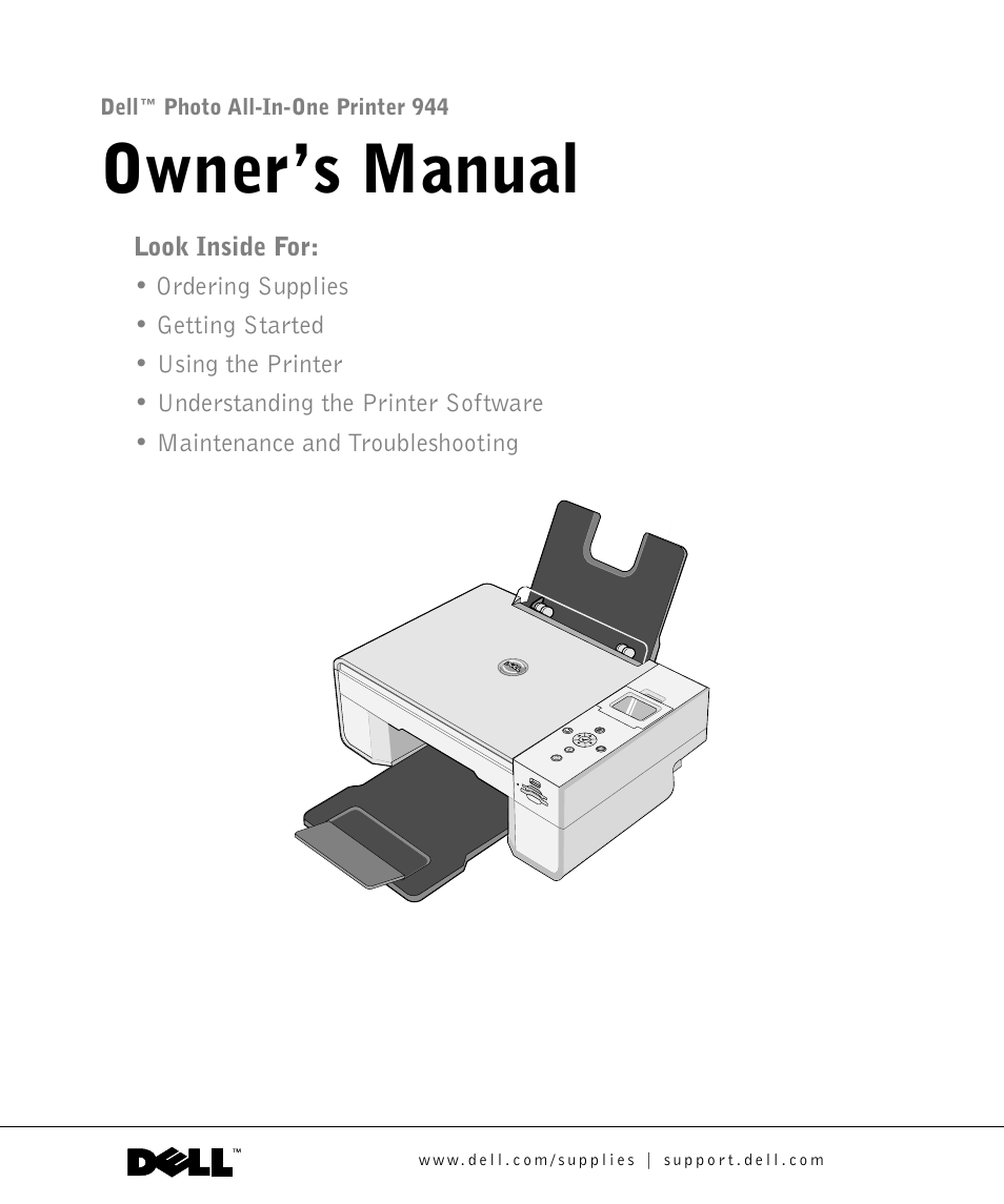 Dell 944 All In One Inkjet Printer User Manual | 118 pages