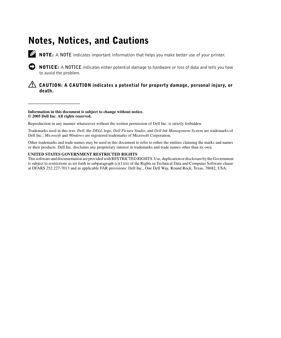 Dell 944 All In One Inkjet Printer User Manual | Page 3 / 118