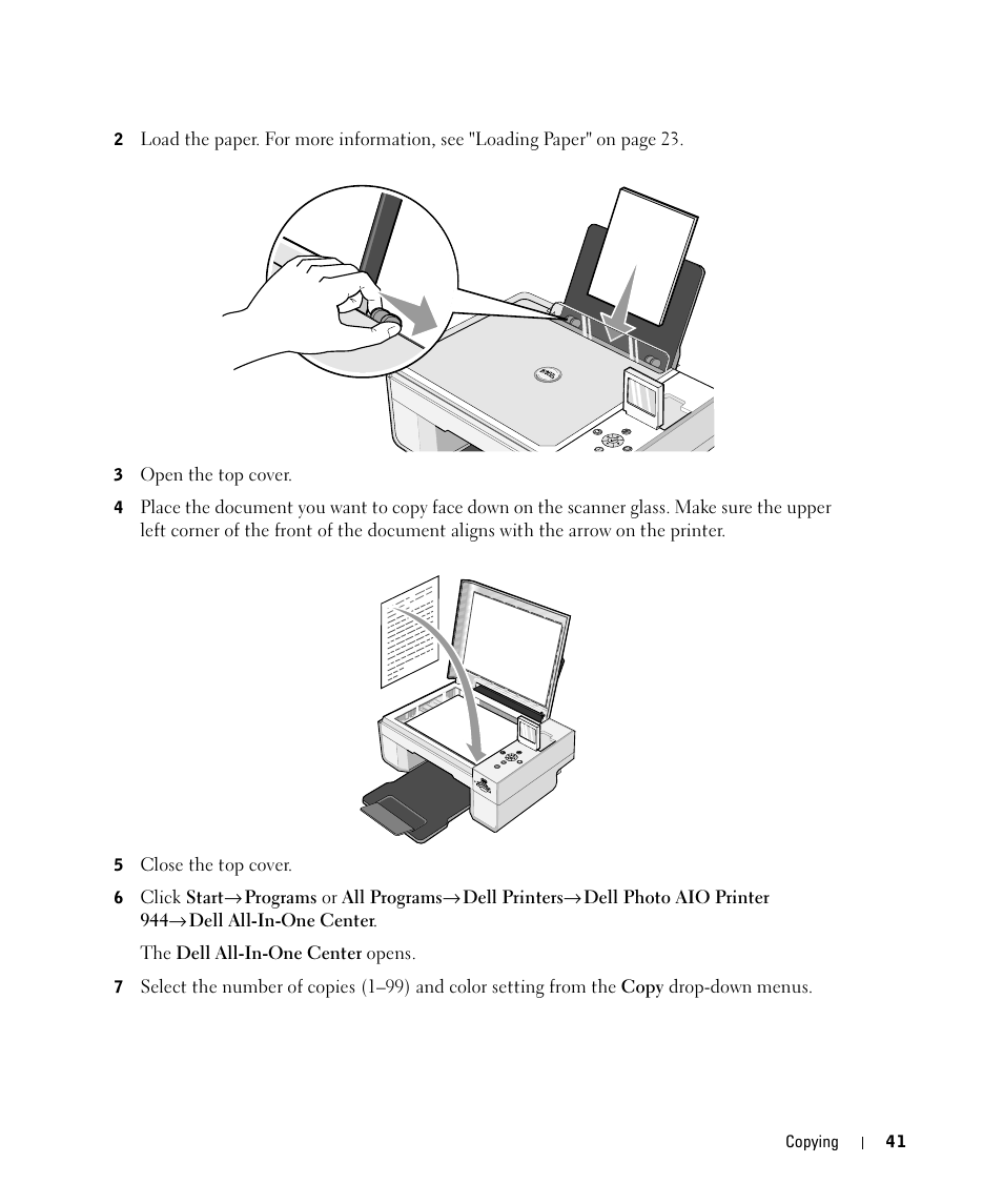 Dell 944 All In One Inkjet Printer User Manual | Page 41 / 118