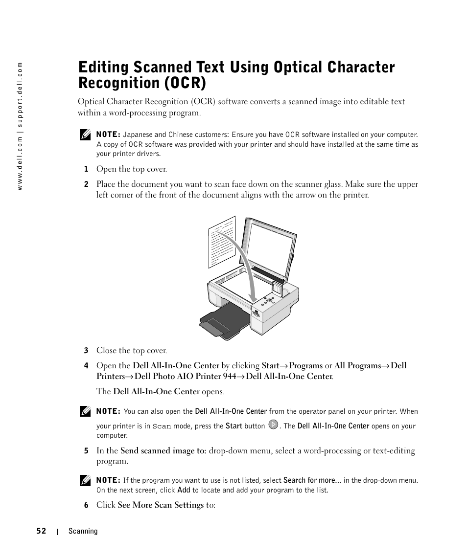 Dell 944 All In One Inkjet Printer User Manual | Page 52 / 118