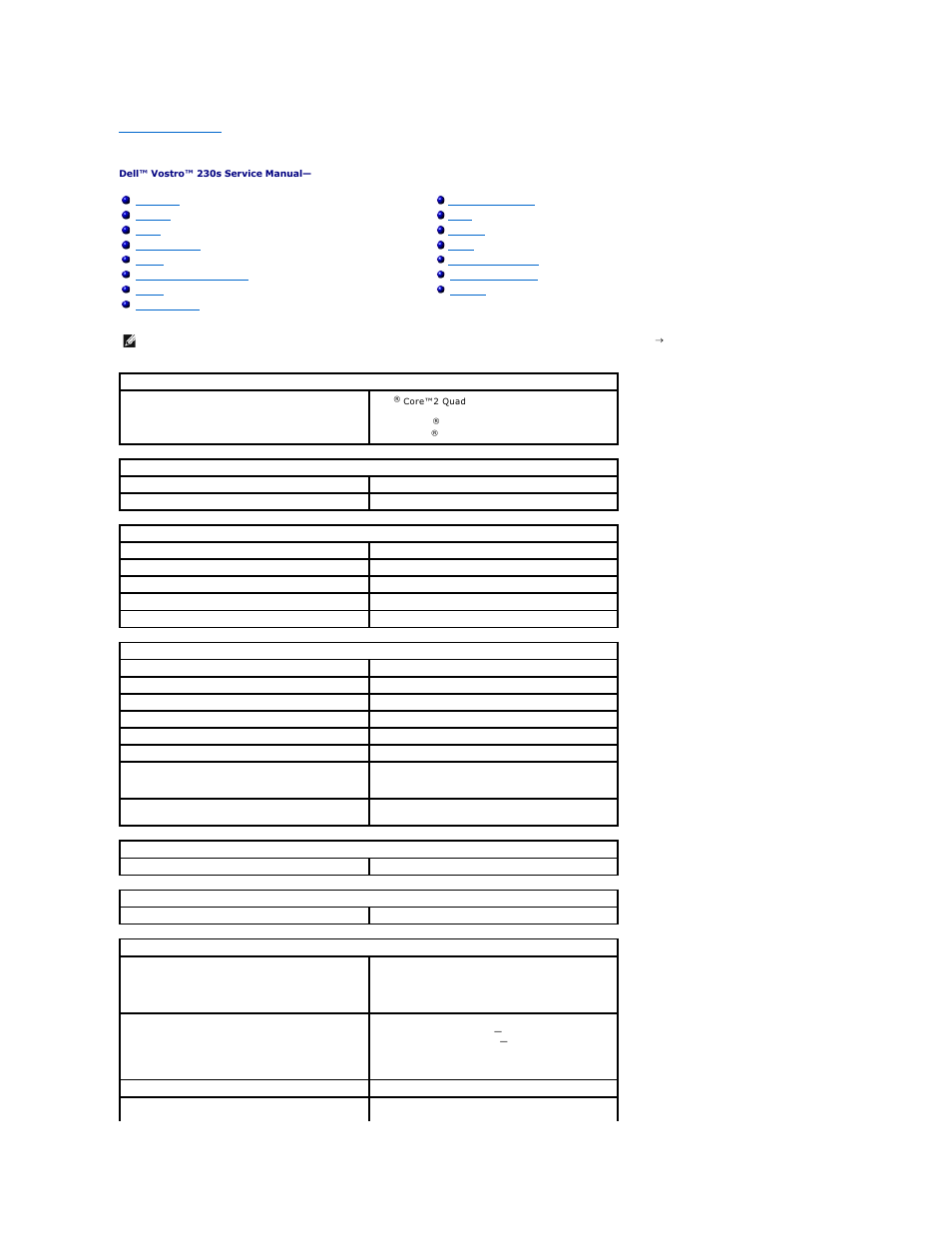 Specifications | Dell Vostro 230s (Early 2010) User Manual | Page 10 / 30