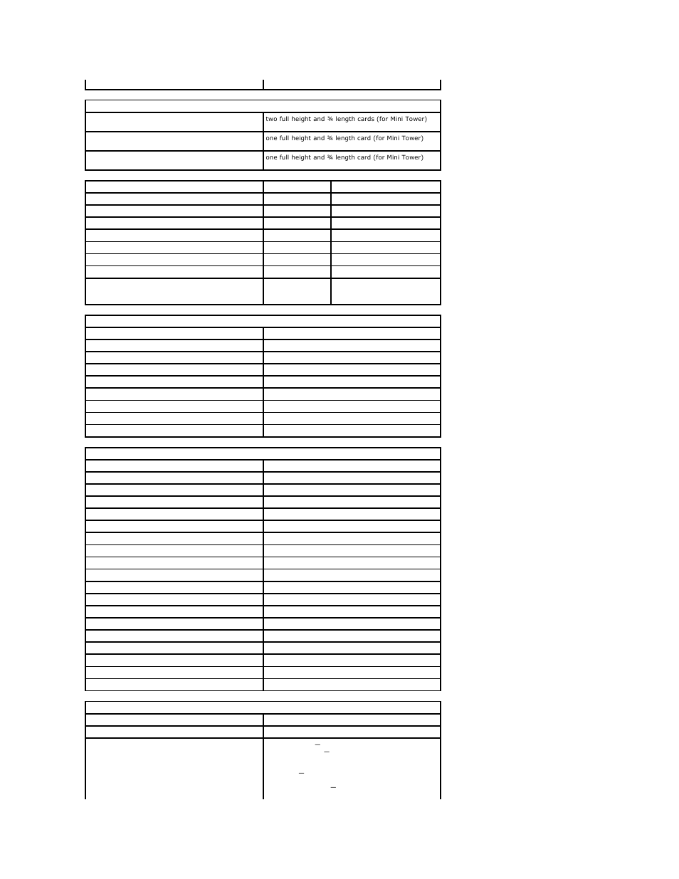 Drives, Systemboard connectors, Cards | External connectors, Controls and lights | Dell Vostro 230s (Early 2010) User Manual | Page 11 / 30