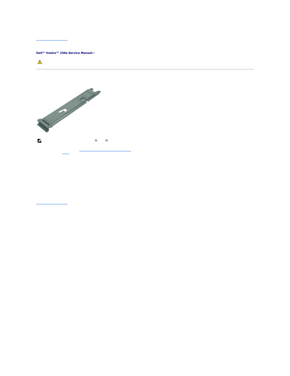 Chassis support bracket, Removing the chassis support bracket, Replacing the chassis support bracket | Dell Vostro 230s (Early 2010) User Manual | Page 13 / 30