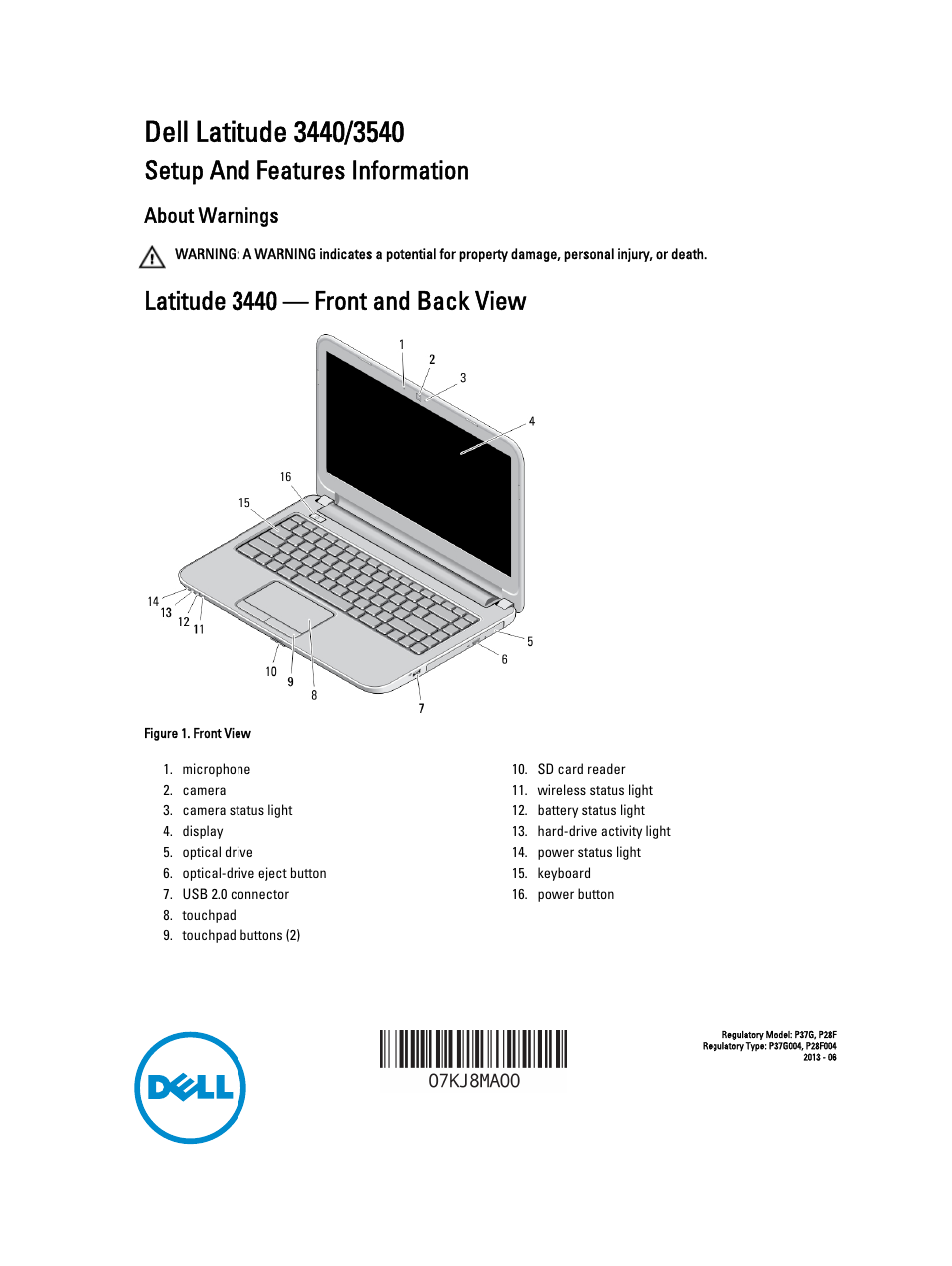 Dell Latitude 3440 (Late 2013) User Manual | 6 pages