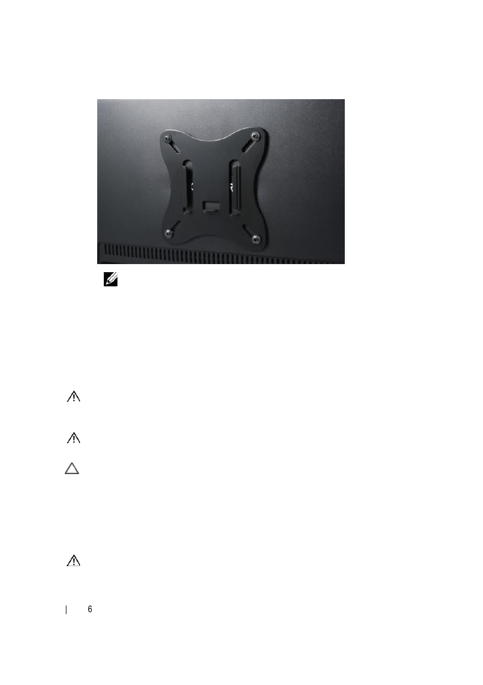 Mounting the vesa bracket to a wall | Dell OptiPlex FX130 (Mid 2011) User Manual | Page 6 / 8