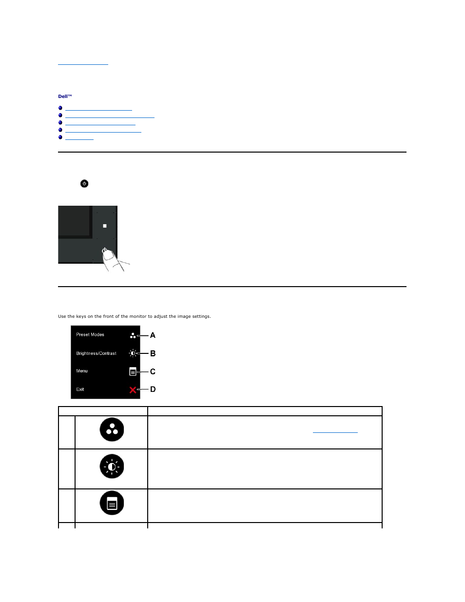 Operating the monitor, Power on the monitor, Using the front panel controls | Dell E1910H Monitor User Manual | Page 12 / 29