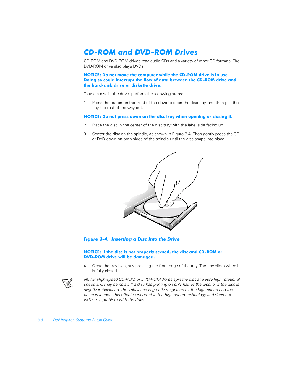 Cd-rom and dvd-rom drives, Cd-rom and dvd-rom drives -6 | Dell Inspiron 5000 User Manual | Page 18 / 20