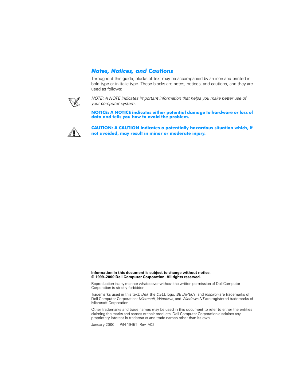 Notes, notices, and cautions | Dell Inspiron 5000 User Manual | Page 2 / 20