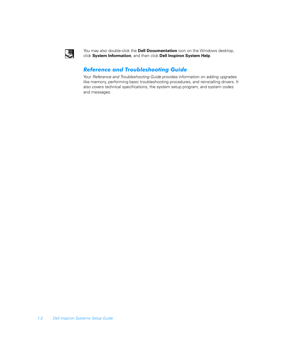 Reference and troubleshooting guide, Reference and troubleshooting guide -2 | Dell Inspiron 5000 User Manual | Page 6 / 20