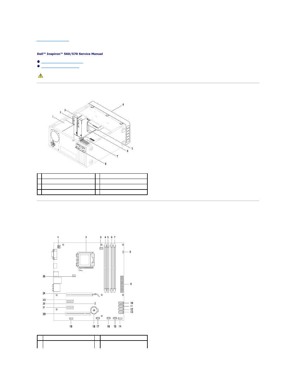 Technical overview, Inside view of your computer, System board components | Inspiron 560 | Dell Inspiron 570 (Late 2009) User Manual | Page 42 / 44