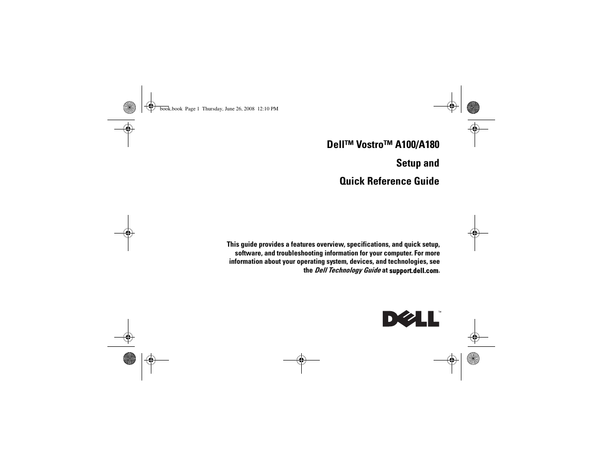 Dell Vostro A100 (Early 2009) User Manual | 76 pages