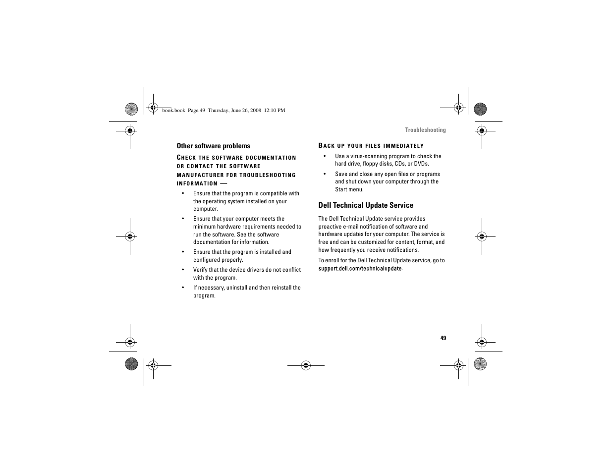 Dell technical update service | Dell Vostro A100 (Early 2009) User Manual | Page 49 / 76