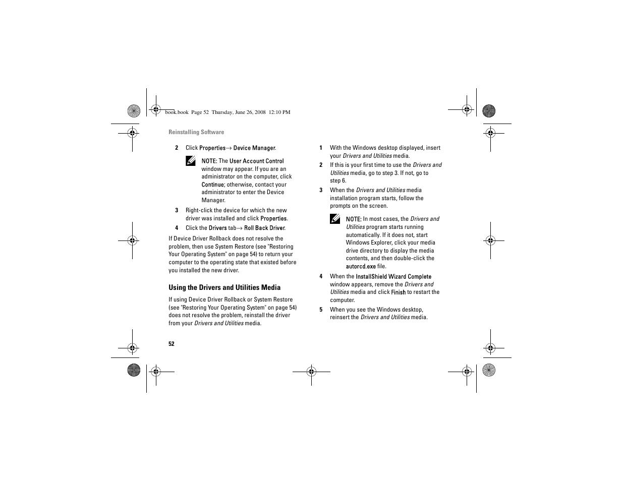 Dell Vostro A100 (Early 2009) User Manual | Page 52 / 76