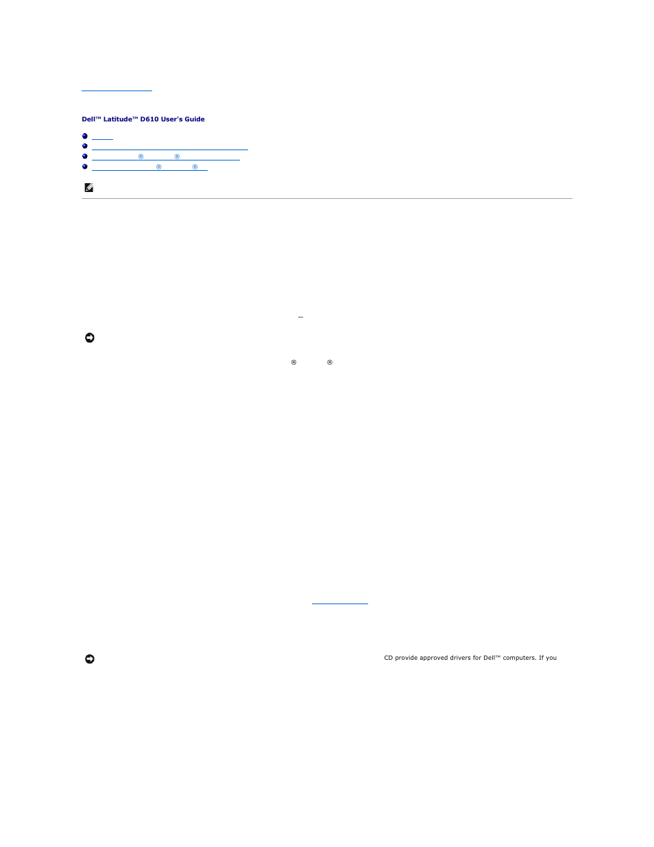 Reinstalling software, Drivers, What is a driver | Identifying drivers, Reinstalling drivers and utilities | Dell Latitude D610 User Manual | Page 33 / 115