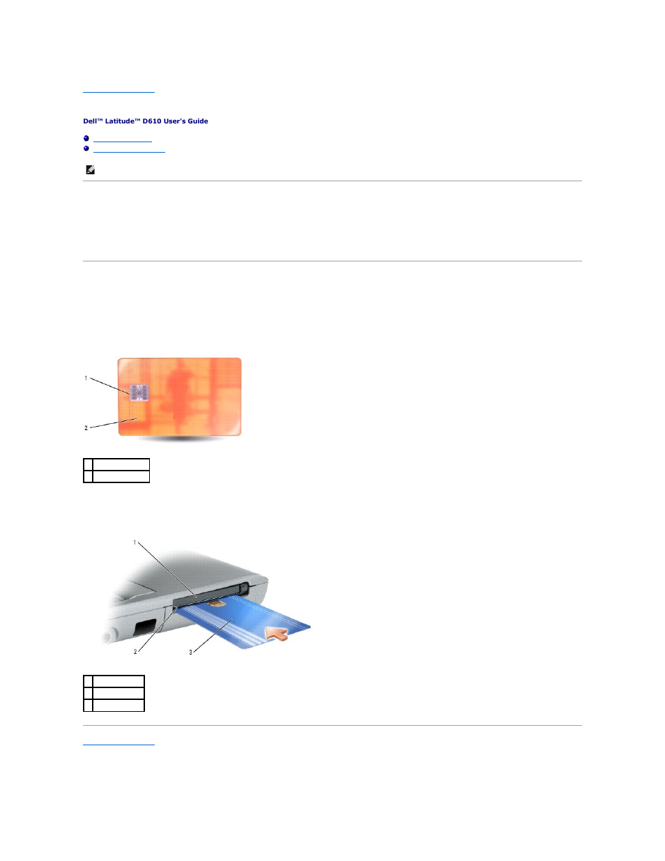 Using smart cards, About smart cards, Installing a smart card | Dell Latitude D610 User Manual | Page 87 / 115