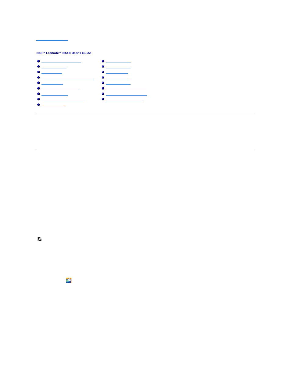 Solving problems, Dell technical update service, Dell support utility | Accessing the dell support utility, Clicking the dell support icon, Double-clicking the dell support icon | Dell Latitude D610 User Manual | Page 88 / 115