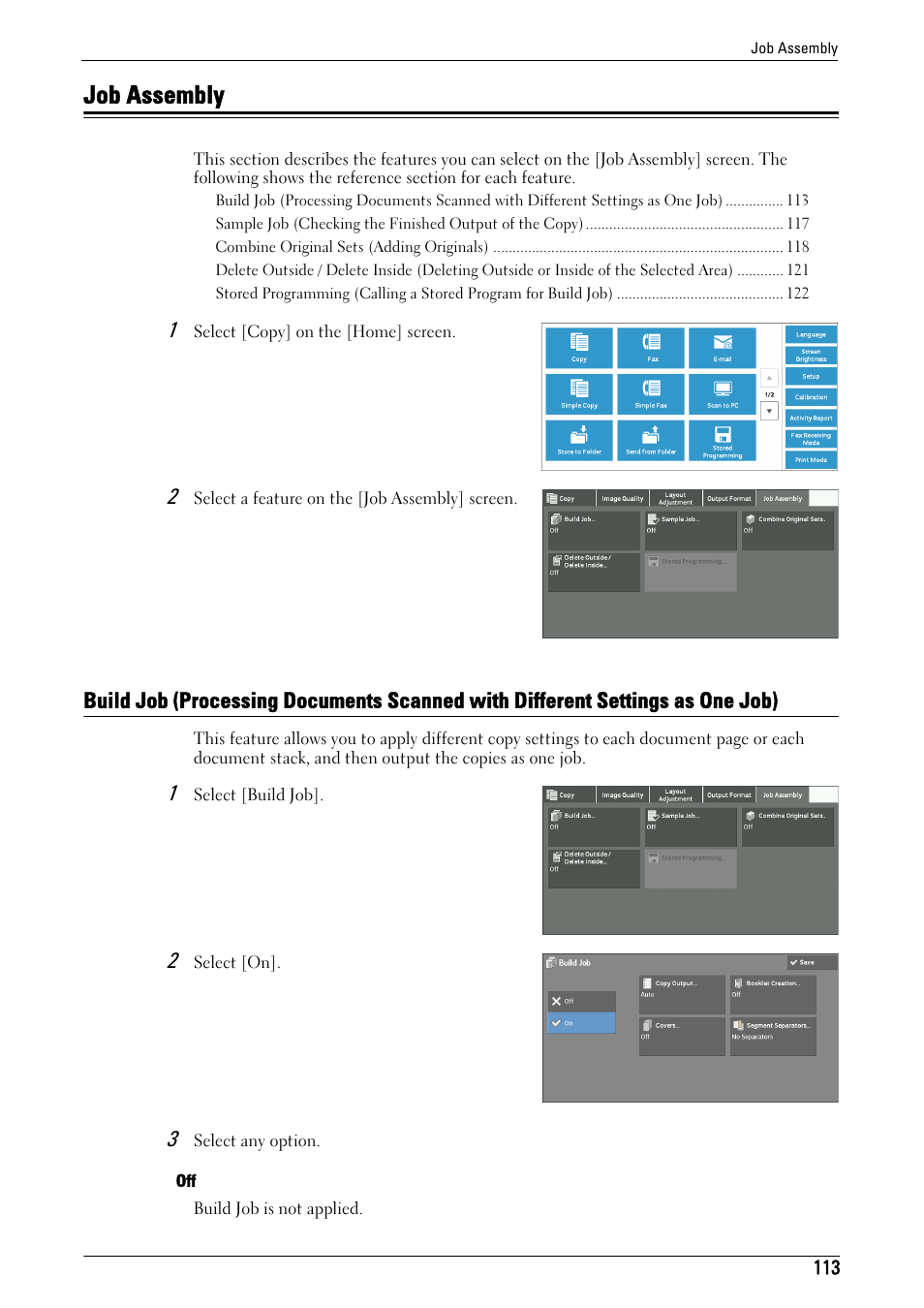 Job assembly, Job assembly" (p.113) | Dell C5765DN MFP Color Laser Printer User Manual | Page 113 / 675