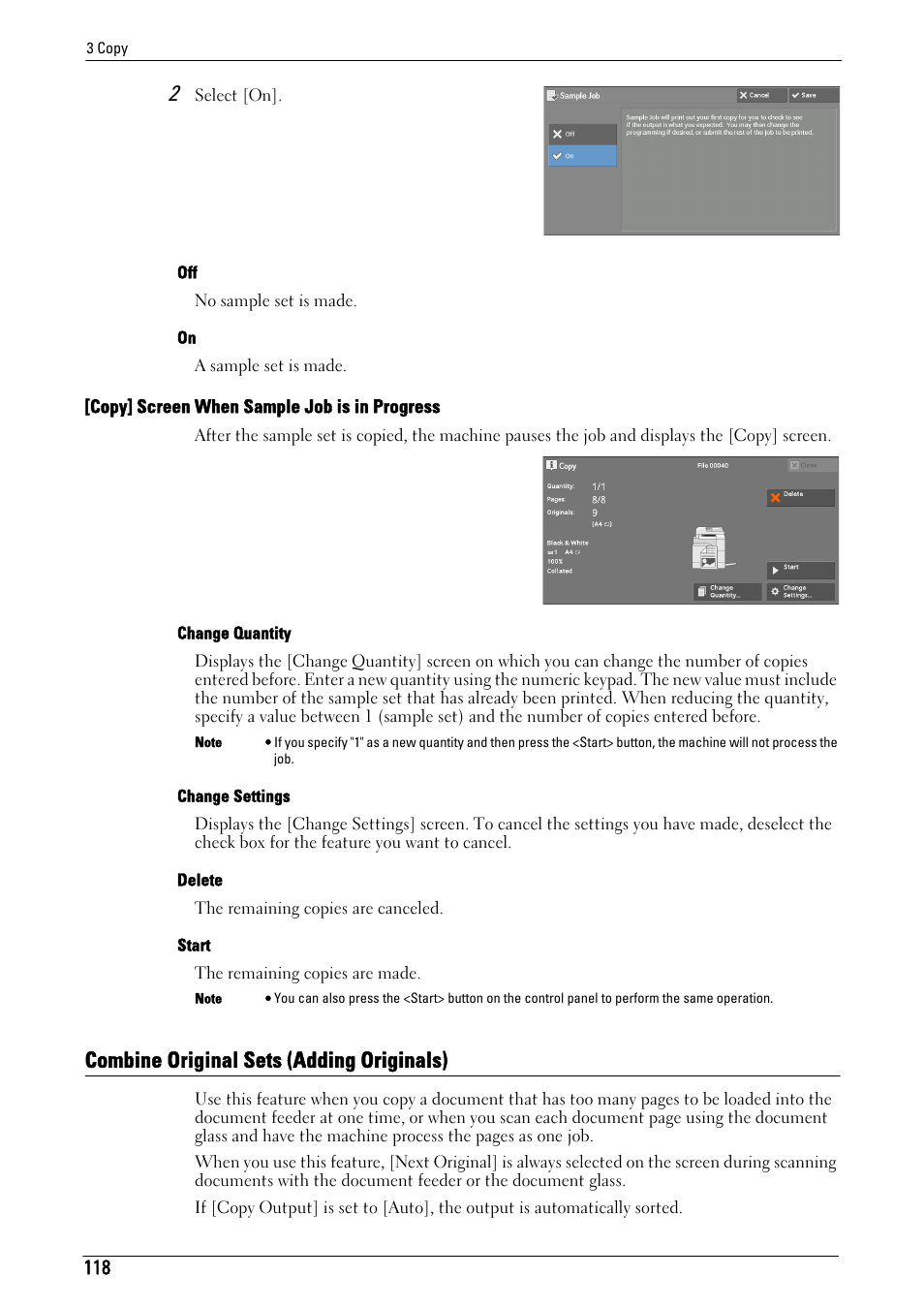 Combine original sets (adding originals), Combine original sets (adding ori | Dell C5765DN MFP Color Laser Printer User Manual | Page 118 / 675