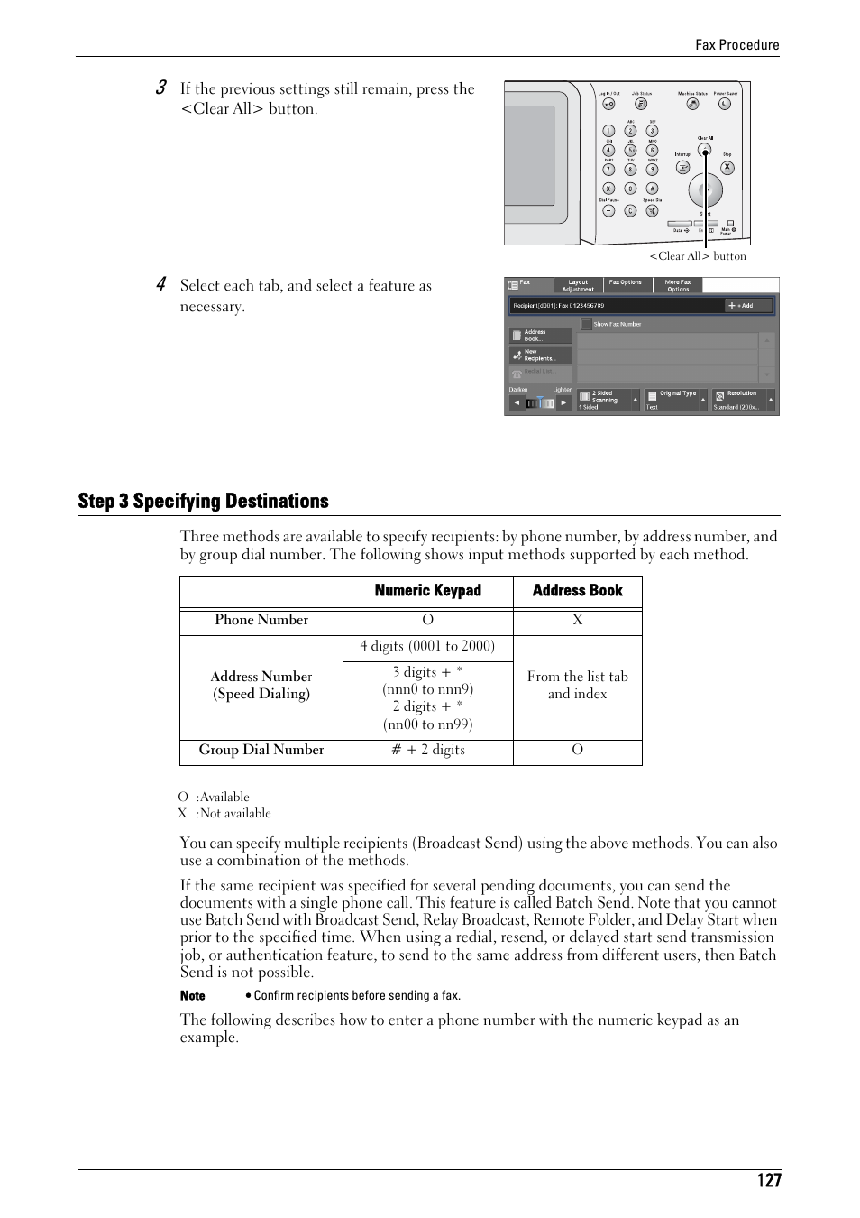 Step 3 specifying destinations | Dell C5765DN MFP Color Laser Printer User Manual | Page 127 / 675