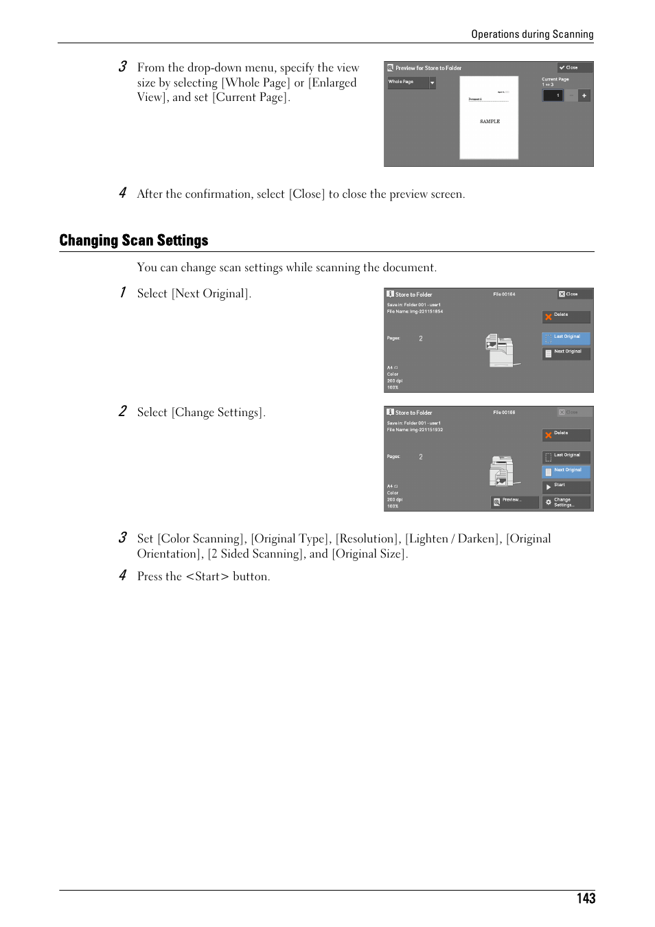 Changing scan settings | Dell C5765DN MFP Color Laser Printer User Manual | Page 143 / 675