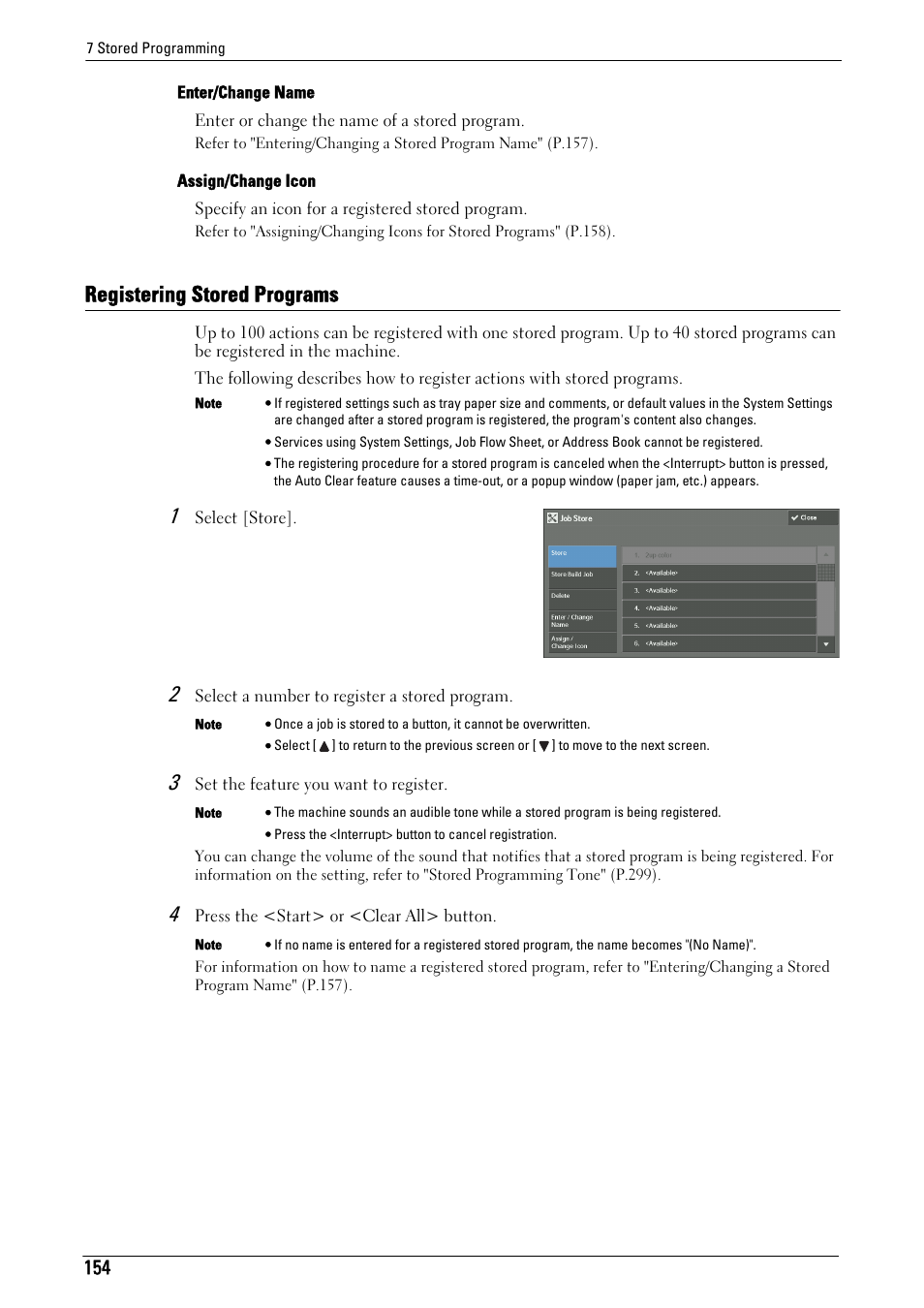 Registering stored programs | Dell C5765DN MFP Color Laser Printer User Manual | Page 154 / 675