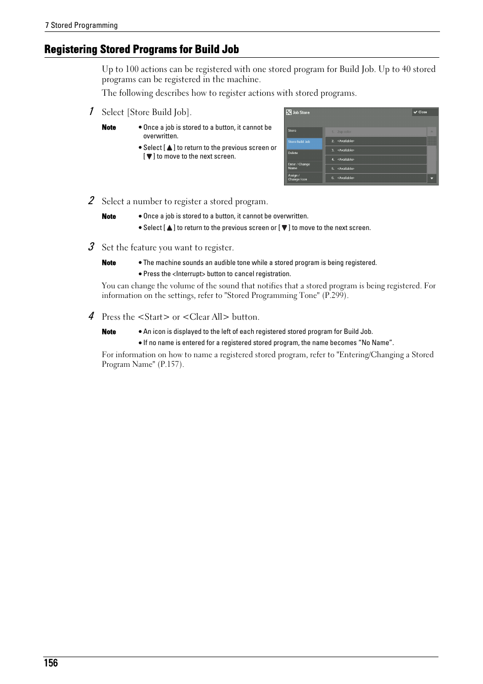 Registering stored programs for build job | Dell C5765DN MFP Color Laser Printer User Manual | Page 156 / 675