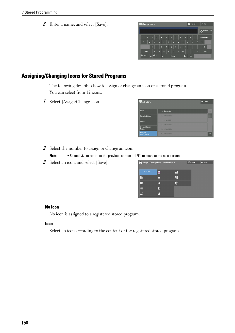 Assigning/changing icons for stored programs | Dell C5765DN MFP Color Laser Printer User Manual | Page 158 / 675