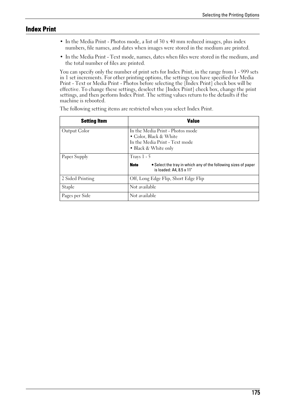 Index print | Dell C5765DN MFP Color Laser Printer User Manual | Page 175 / 675