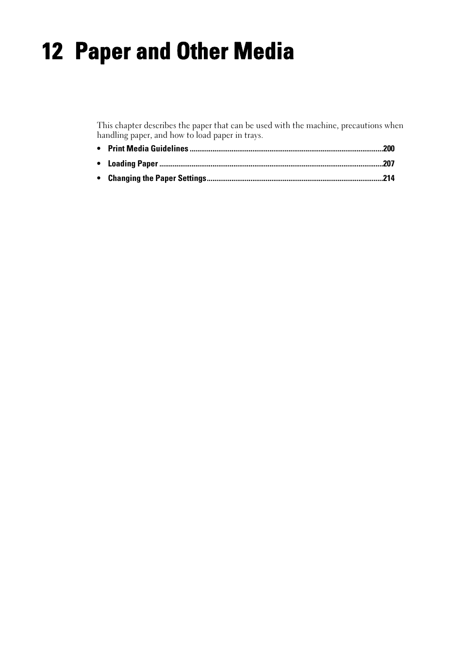 12 paper and other media, Paper and other media | Dell C5765DN MFP Color Laser Printer User Manual | Page 199 / 675