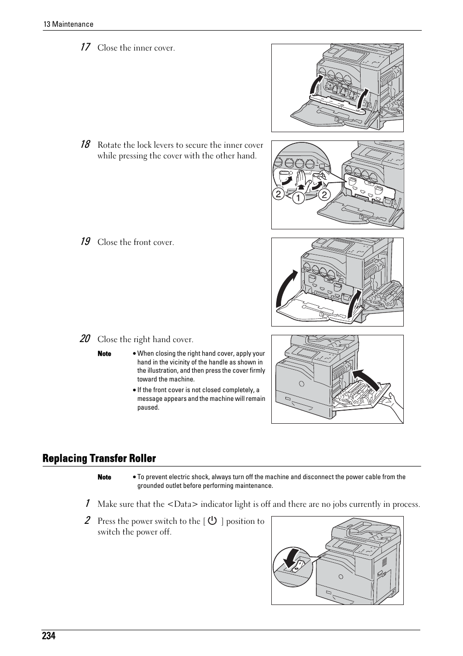 Replacing transfer roller | Dell C5765DN MFP Color Laser Printer User Manual | Page 234 / 675