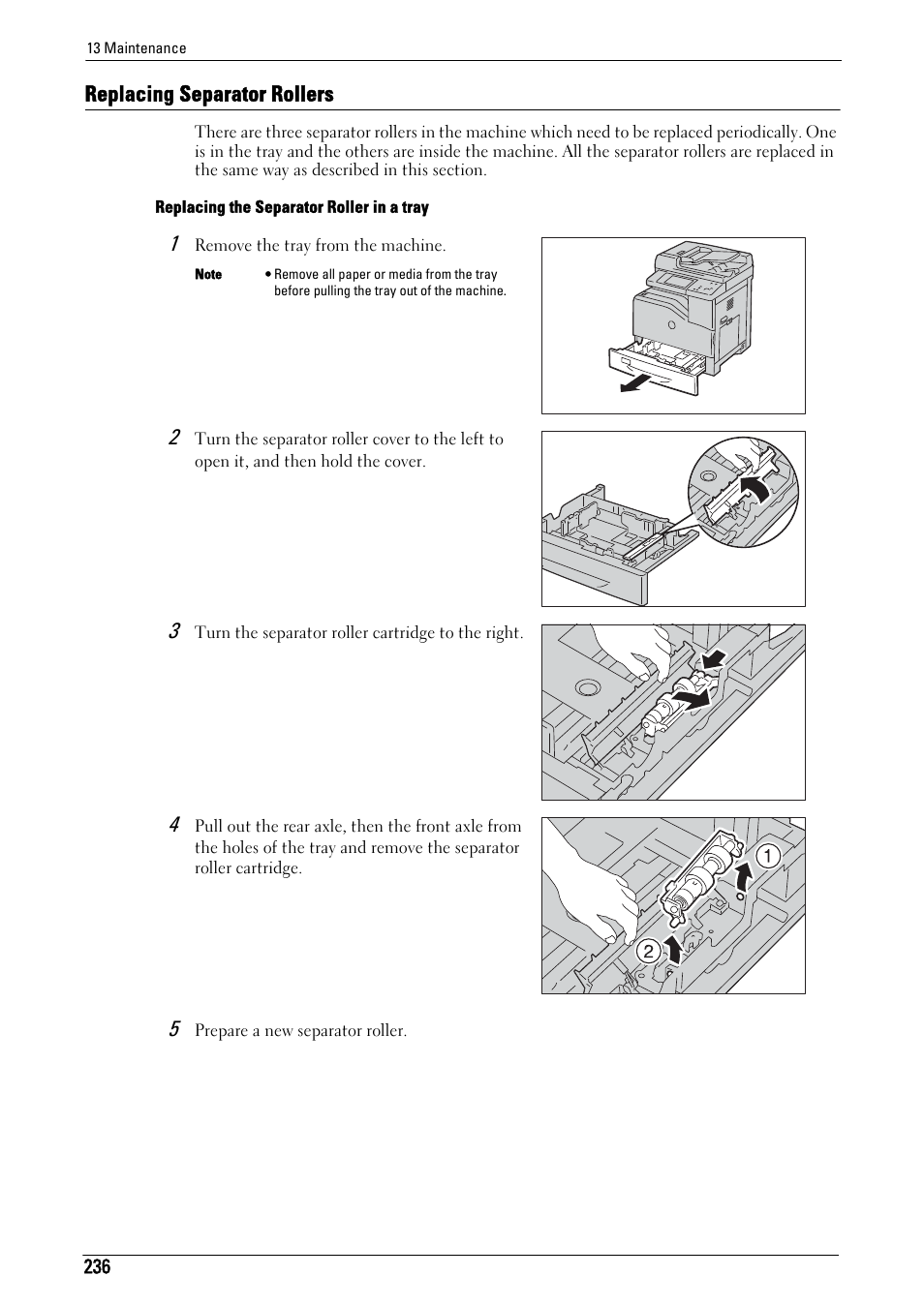 Replacing separator rollers | Dell C5765DN MFP Color Laser Printer User Manual | Page 236 / 675