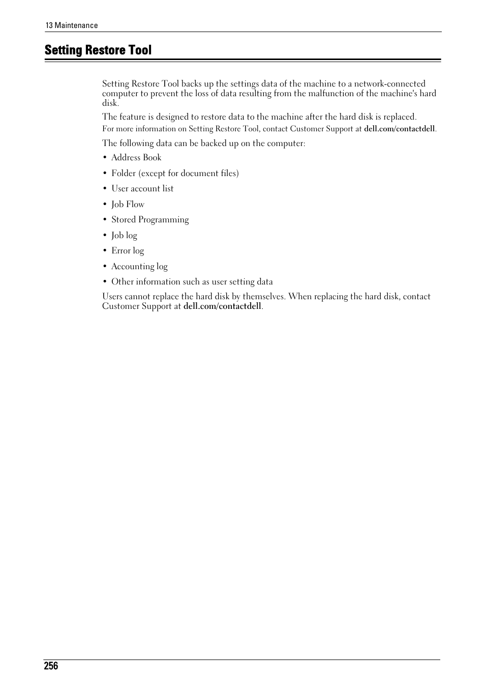 Setting restore tool | Dell C5765DN MFP Color Laser Printer User Manual | Page 256 / 675