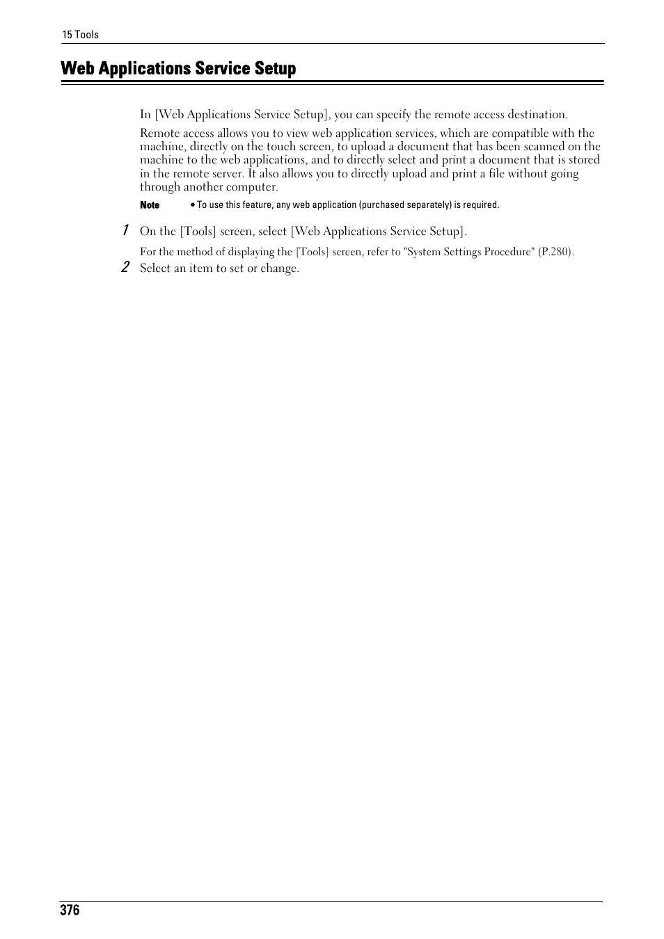 Web applications service setup, Web applications service setup" (p.376) | Dell C5765DN MFP Color Laser Printer User Manual | Page 376 / 675