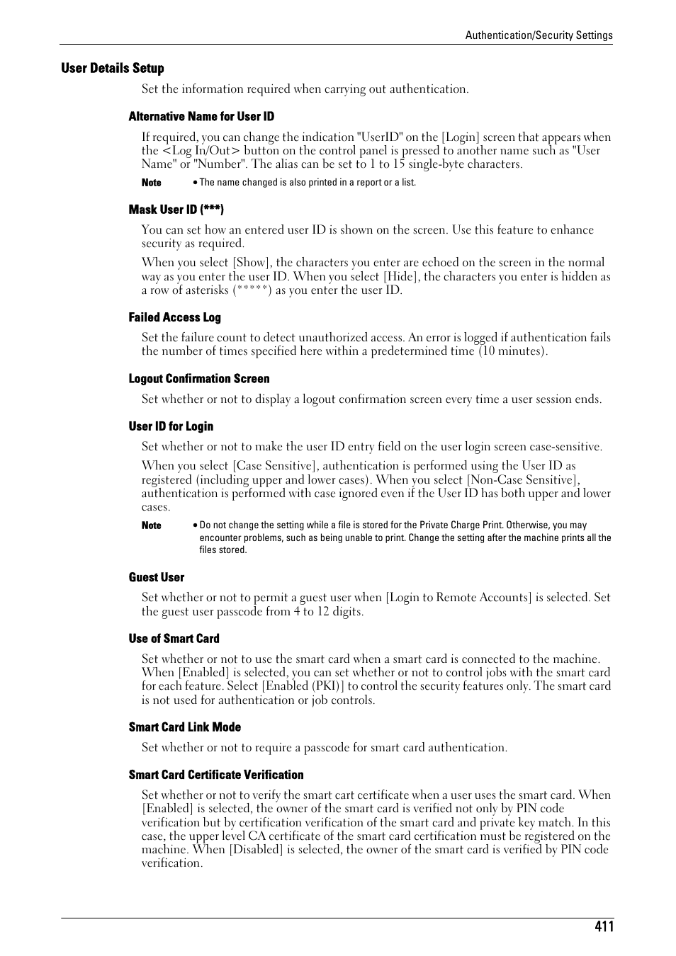 User details setup" (p.411), User details setup | Dell C5765DN MFP Color Laser Printer User Manual | Page 411 / 675