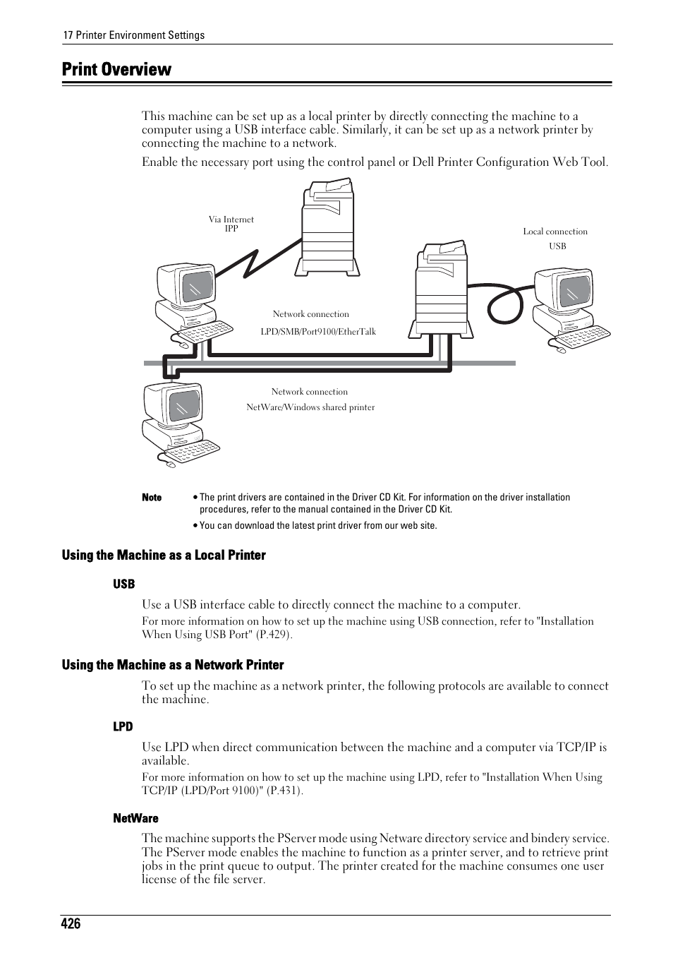 Print overview | Dell C5765DN MFP Color Laser Printer User Manual | Page 426 / 675
