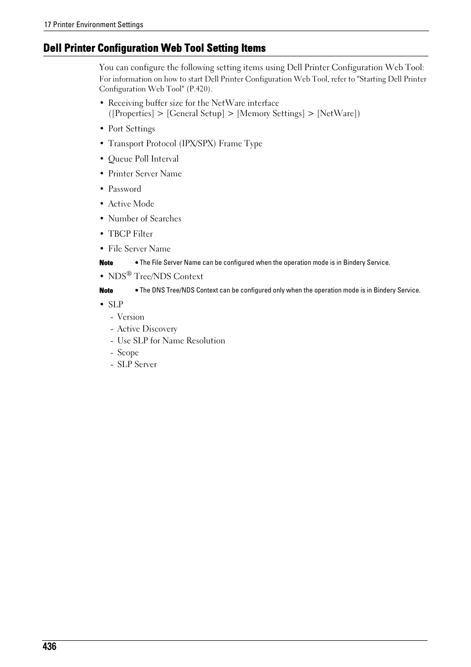 Dell printer configuration web tool setting items, Refer to "dell printer, Configuration web tool setting items" (p.436) | Dell C5765DN MFP Color Laser Printer User Manual | Page 436 / 675