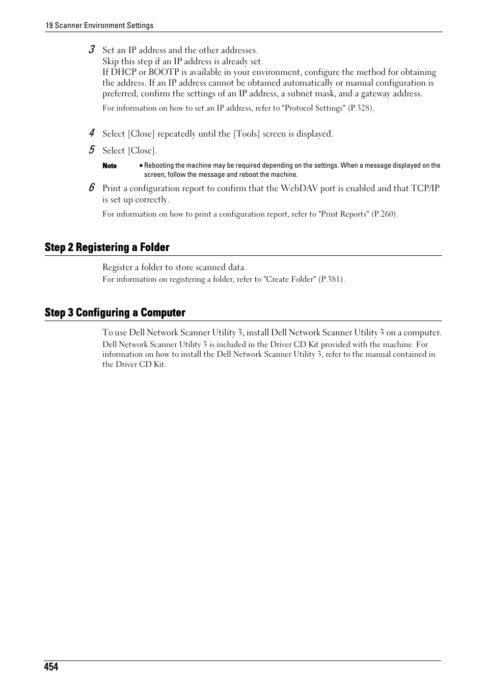 Step 2 registering a folder, Step 3 configuring a computer | Dell C5765DN MFP Color Laser Printer User Manual | Page 454 / 675