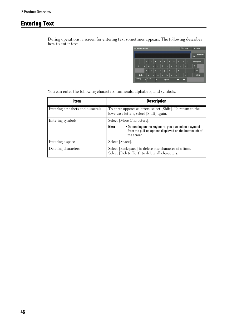 Entering text | Dell C5765DN MFP Color Laser Printer User Manual | Page 46 / 675