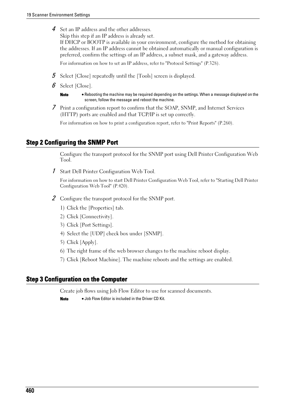 Step 2 configuring the snmp port, Step 3 configuration on the computer | Dell C5765DN MFP Color Laser Printer User Manual | Page 460 / 675