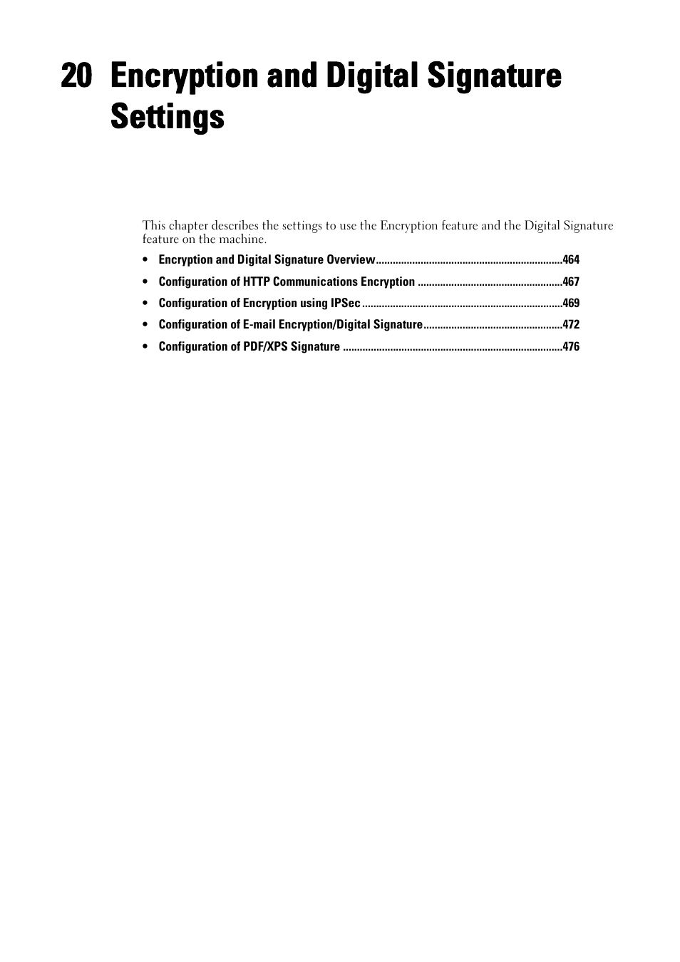 20 encryption and digital signature settings, Encryption and digital signature settings | Dell C5765DN MFP Color Laser Printer User Manual | Page 463 / 675