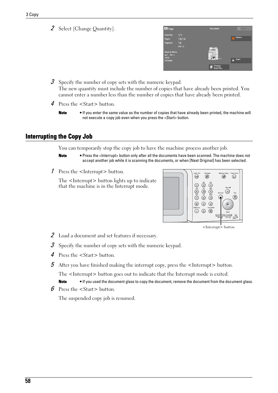 Interrupting the copy job | Dell C5765DN MFP Color Laser Printer User Manual | Page 58 / 675