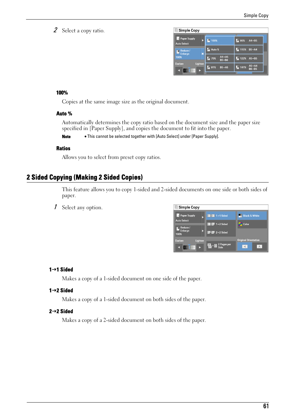 2 sided copying (making 2 sided copies) | Dell C5765DN MFP Color Laser Printer User Manual | Page 61 / 675