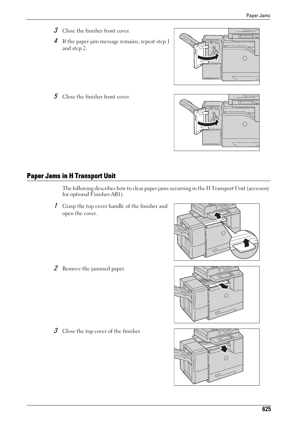 Paper jams in h transport unit | Dell C5765DN MFP Color Laser Printer User Manual | Page 625 / 675