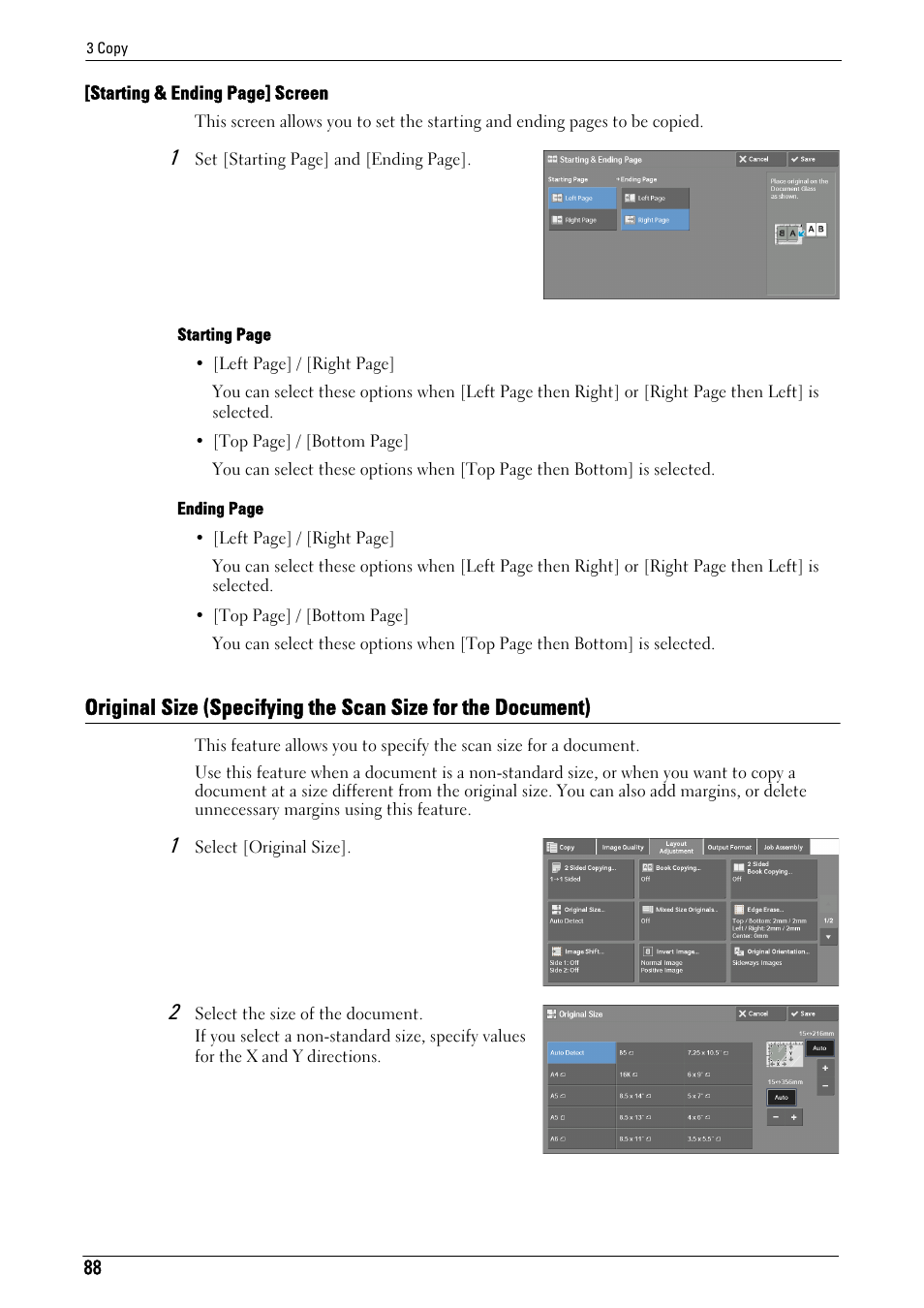 Original size (specifying | Dell C5765DN MFP Color Laser Printer User Manual | Page 88 / 675