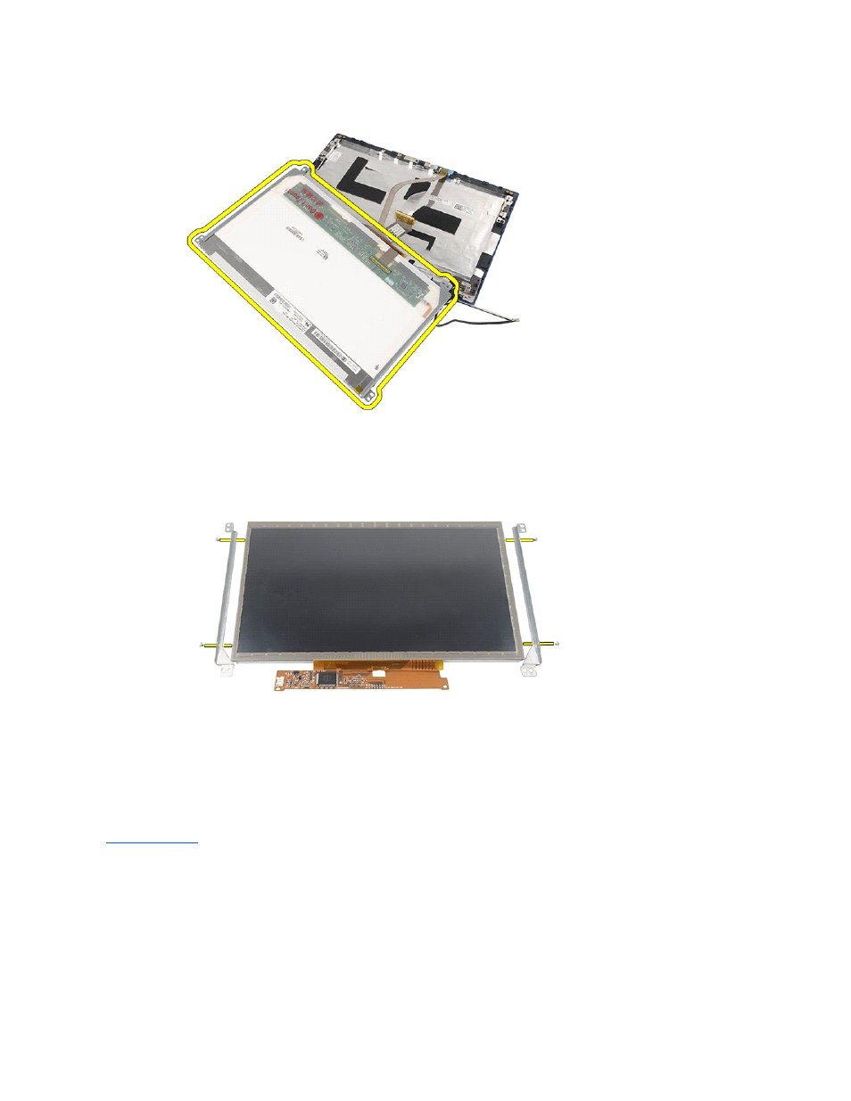 Replacing the display panel/bracket | Dell Latitude 2120 (Late 2010) User Manual | Page 36 / 62