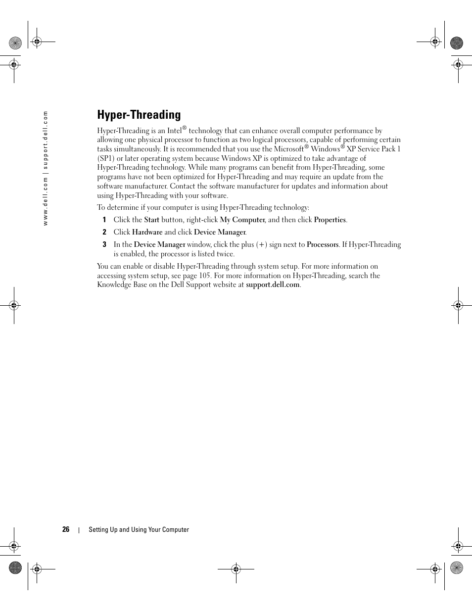 Hyper-threading | Dell Dimension 5000 User Manual | Page 26 / 140
