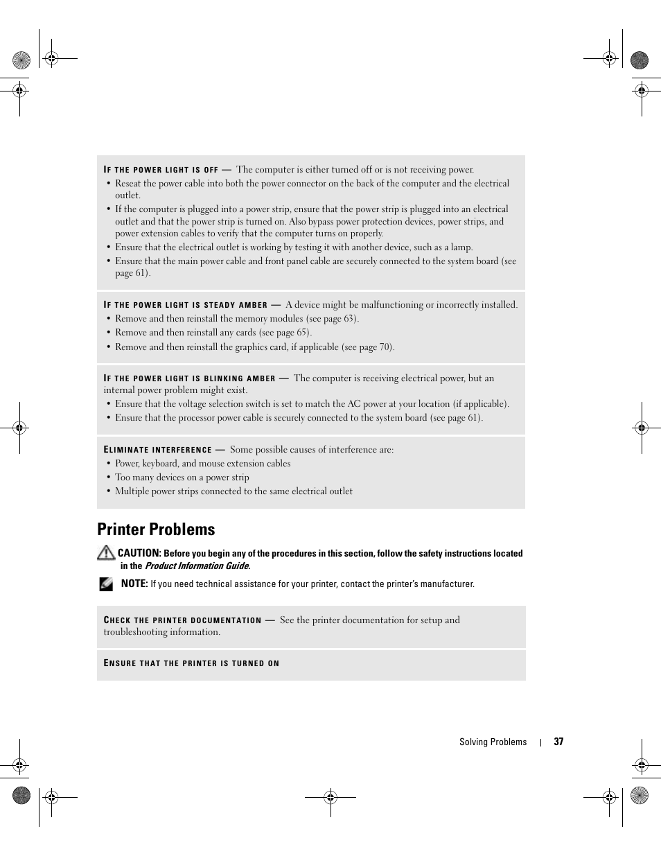 Printer problems | Dell Dimension 5000 User Manual | Page 37 / 140