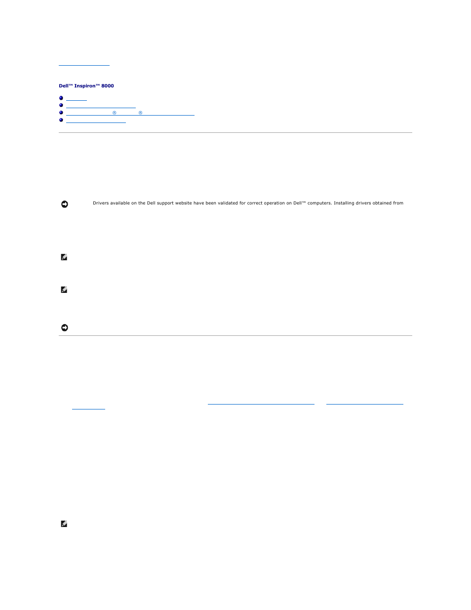 Reinstalling software, Overview, Reinstalling drivers and utilities | Dell Inspiron 8000 User Manual | Page 2 / 53
